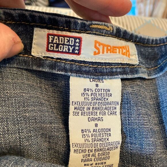 Vintage Boho Maxi denim skirt w/ pockets & belt loops, back vent runs big - Picture 5 of 6